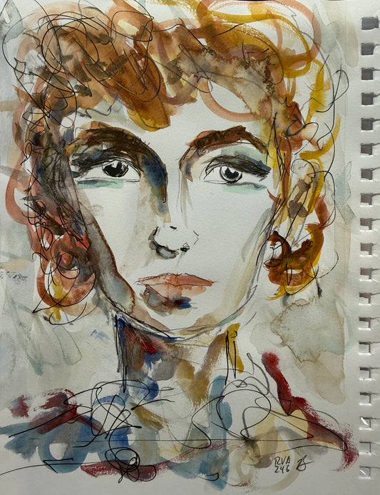 Dinner Guest 230808 - Original Watercolor
