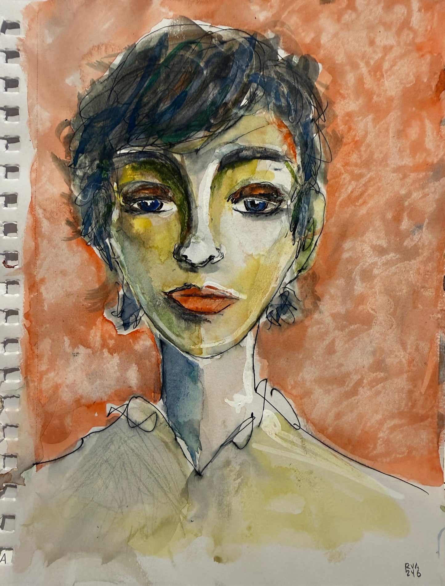 Dinner Guest 231107 - Original Watercolor