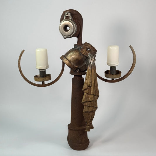 Goddess Idea found object sculpture made from antique metal parts by Bobby Anderson