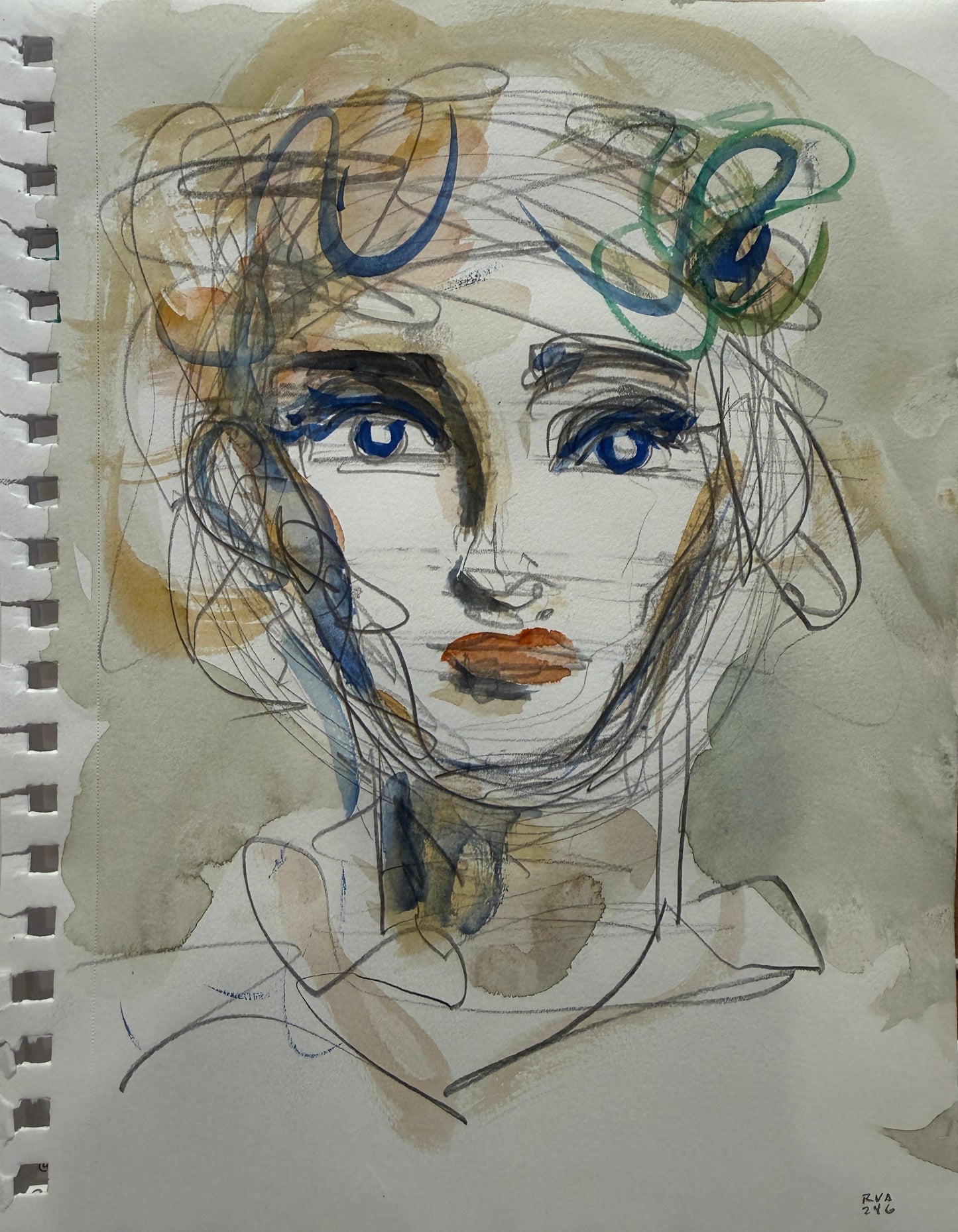 Dinner Guest 231007 - Original Watercolor
