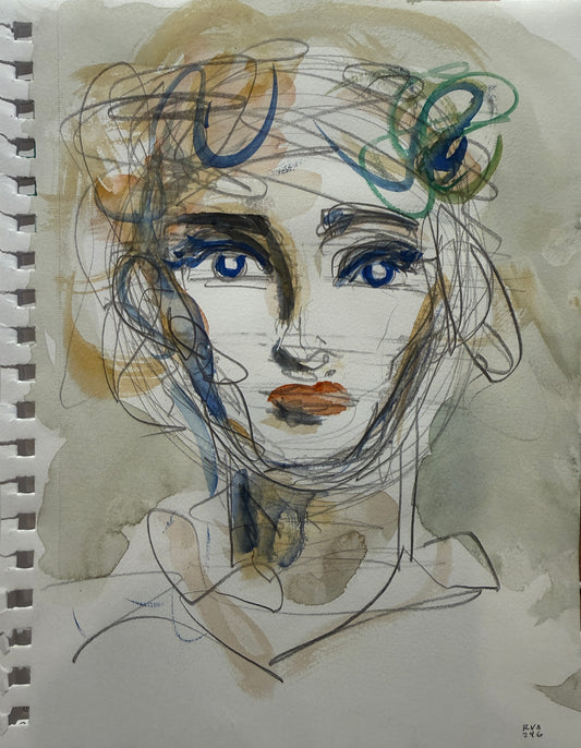 Dinner Guest 231007 - Original Watercolor