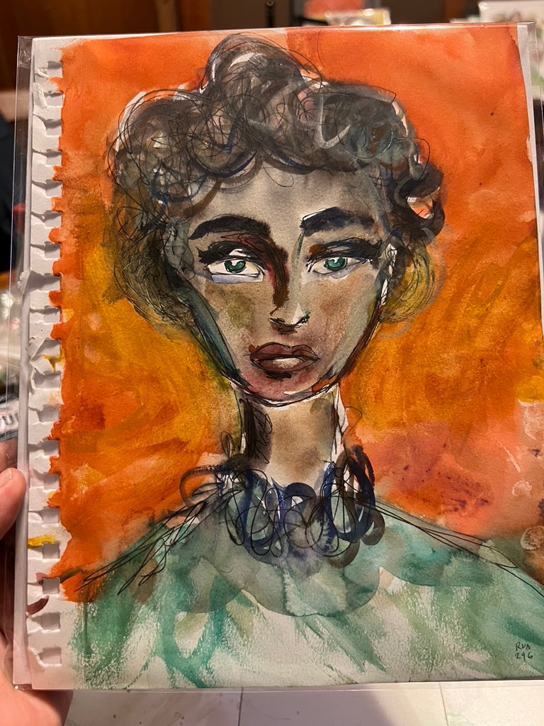 Dinner Guest 231022 - Original Watercolor