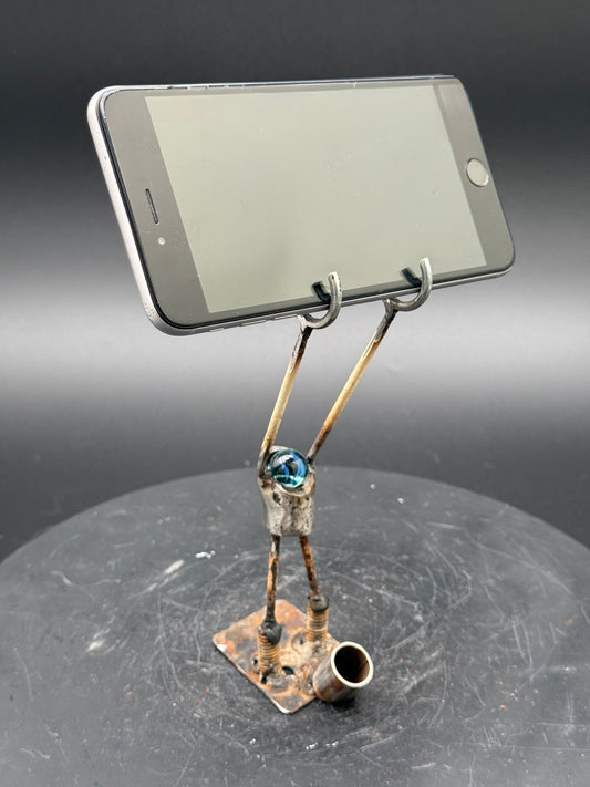 Helper Bot #54 Functional Art Sculpture, Reclaimed Metal Object Holder