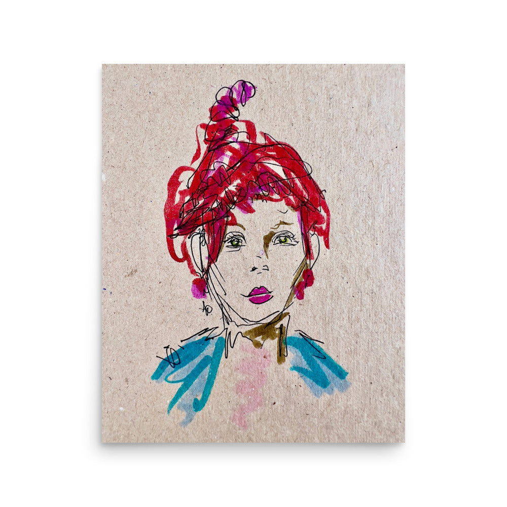 Mademoiselle, Mixed Media by RVA246 - Art Print