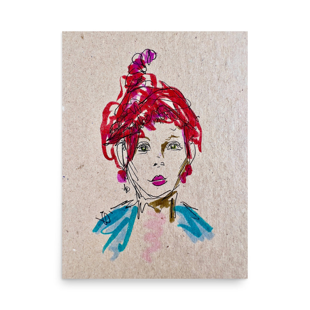 Mademoiselle, Mixed Media by RVA246 - Art Print