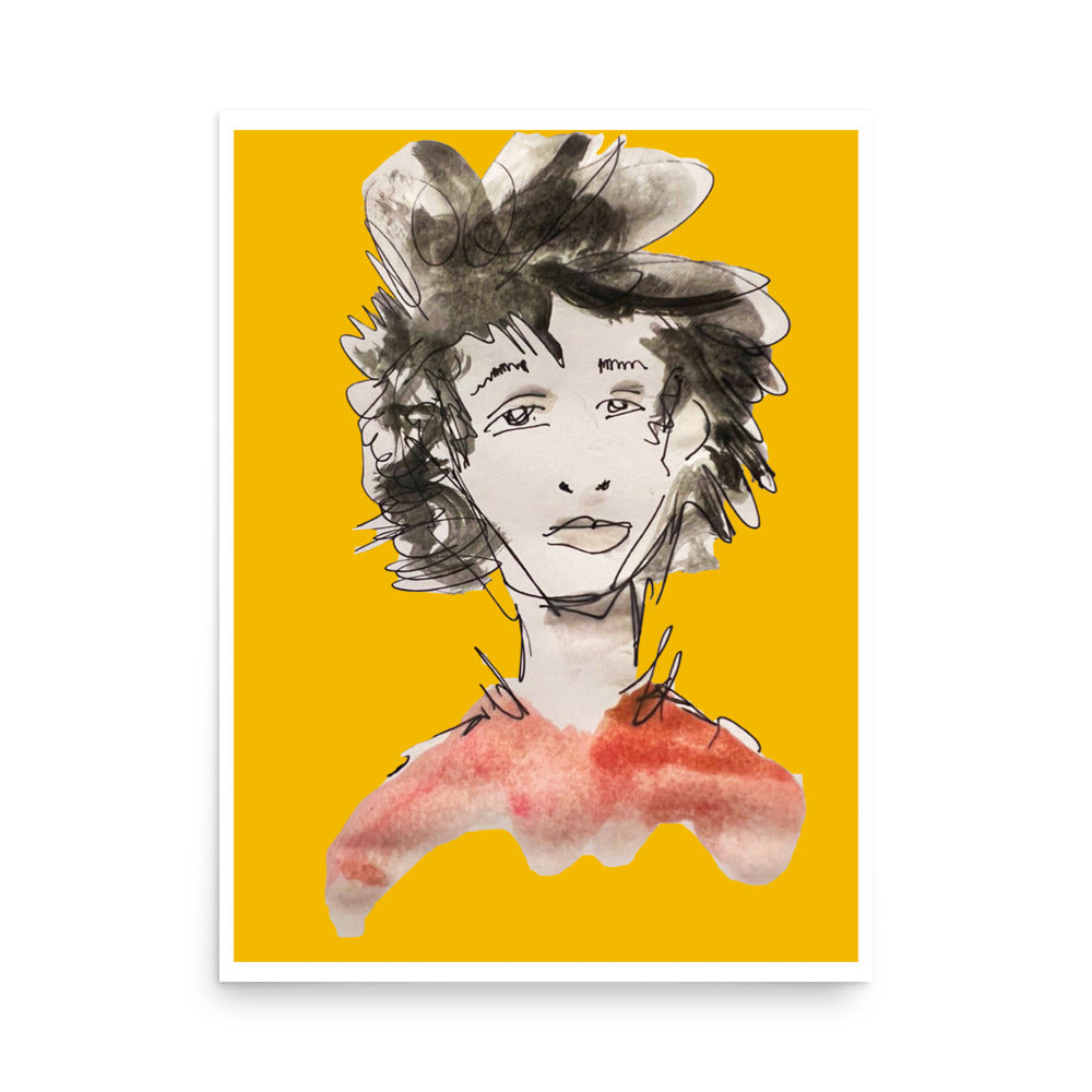 Groovy Dude Yellow, Mixed Media by RVA246 - Art Print