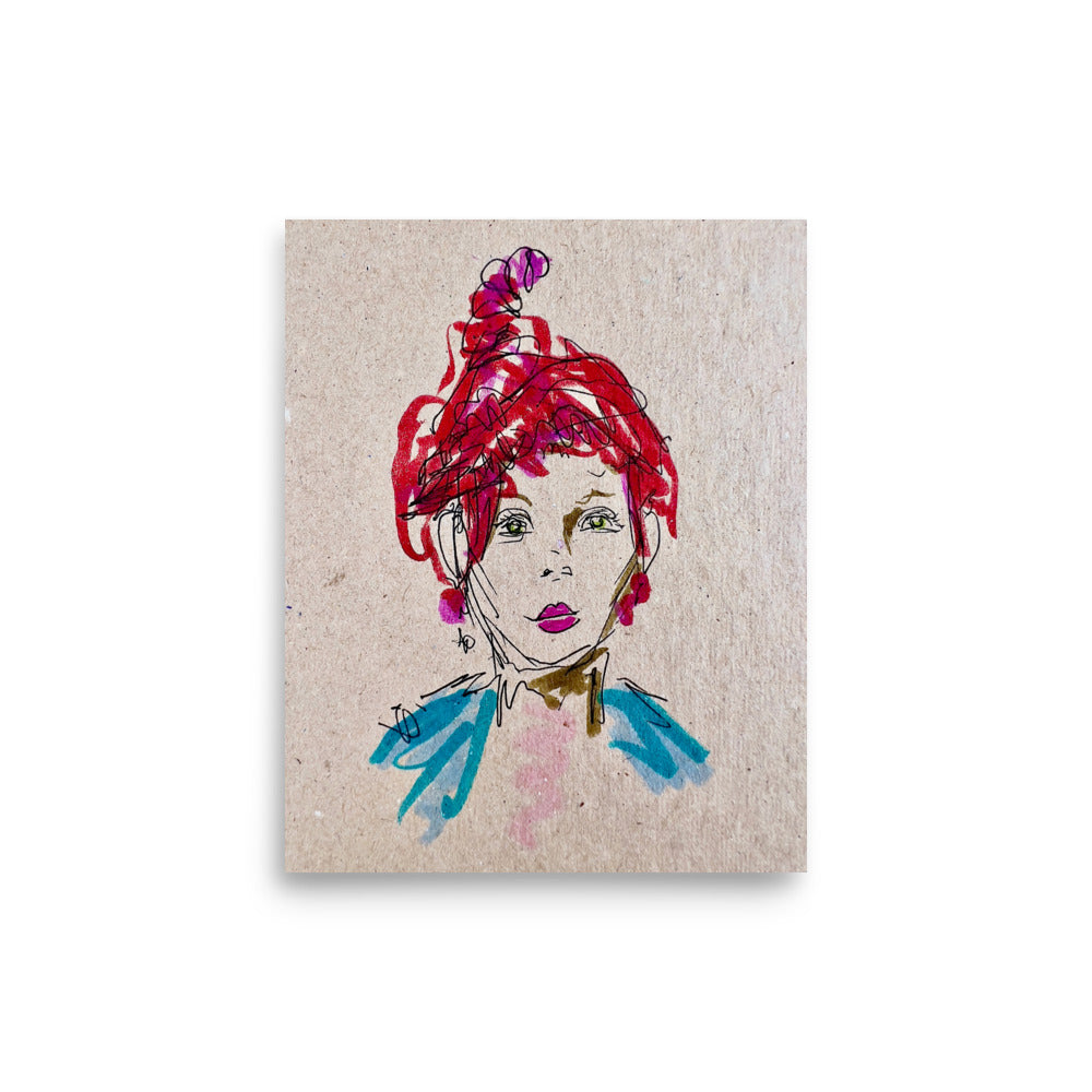 Mademoiselle, Mixed Media by RVA246 - Art Print