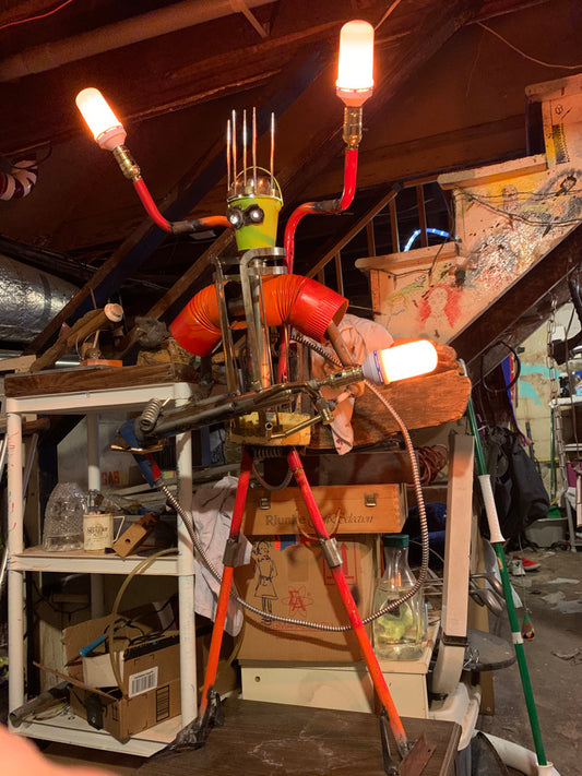 Sir Scorchy – Original Robot Art Lamp #4