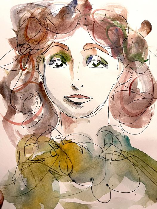 Dinner Guests | Expressionist Figurative Watercolors by Bobby Anderson