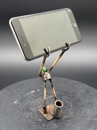 Helper Bot #73 reclaimed metal original art object holder and desk companion by Bobby Anderson, RVA246