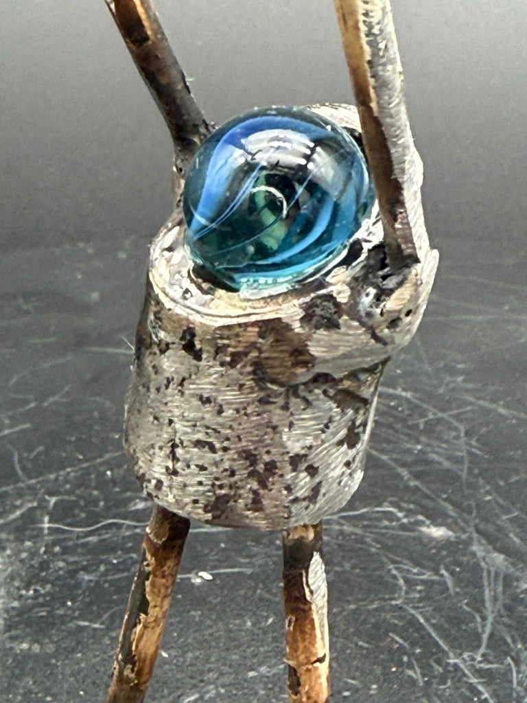 Helper Bot #54 Functional Art Sculpture, Reclaimed Metal Object Holder
