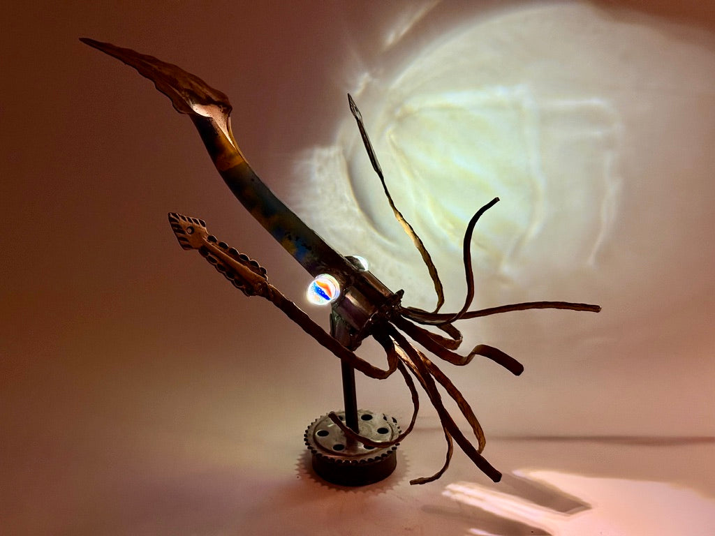 Squid Robot Lamp & Sculptural Lighting Commission by Memphis artist Bobby Anderson, RVA246 Creative