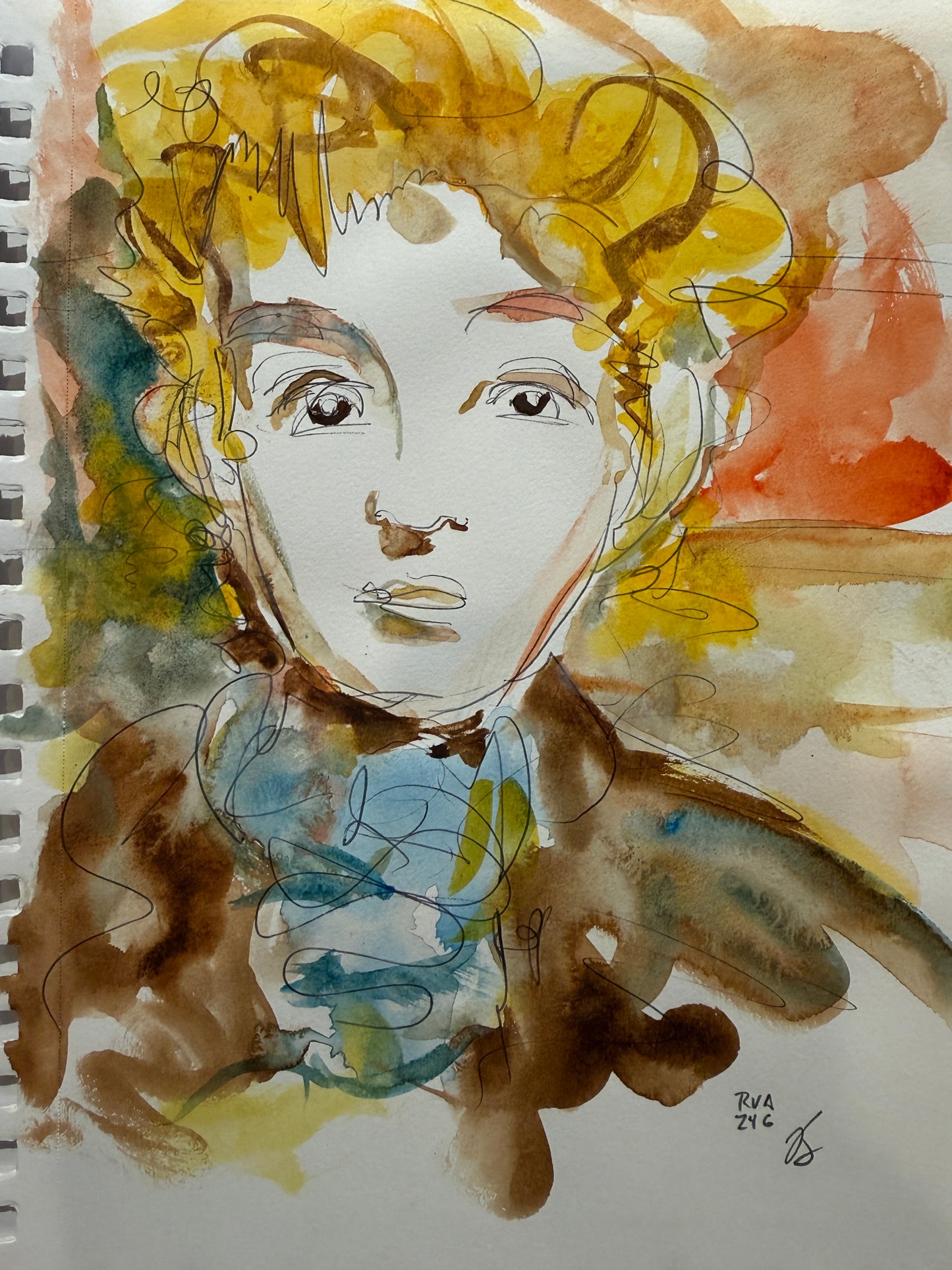 Dinner Guest 230717 - Original Watercolor