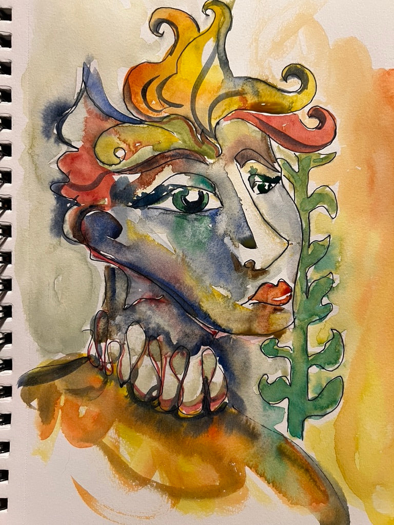 Dinner Guest 230926 - Original Watercolor