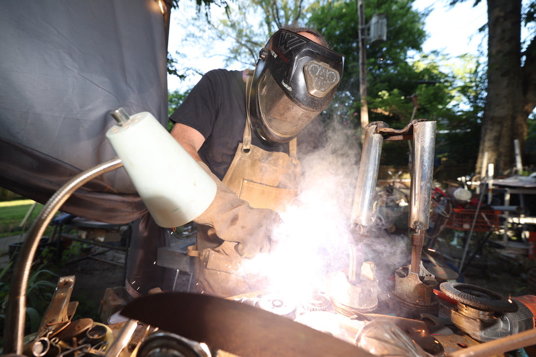 Bobby Anderson, RVA246.com, Memphis Artist, Functional Art and Sculptural Lighting, Original Lamps, Welding at RVA246 Studio