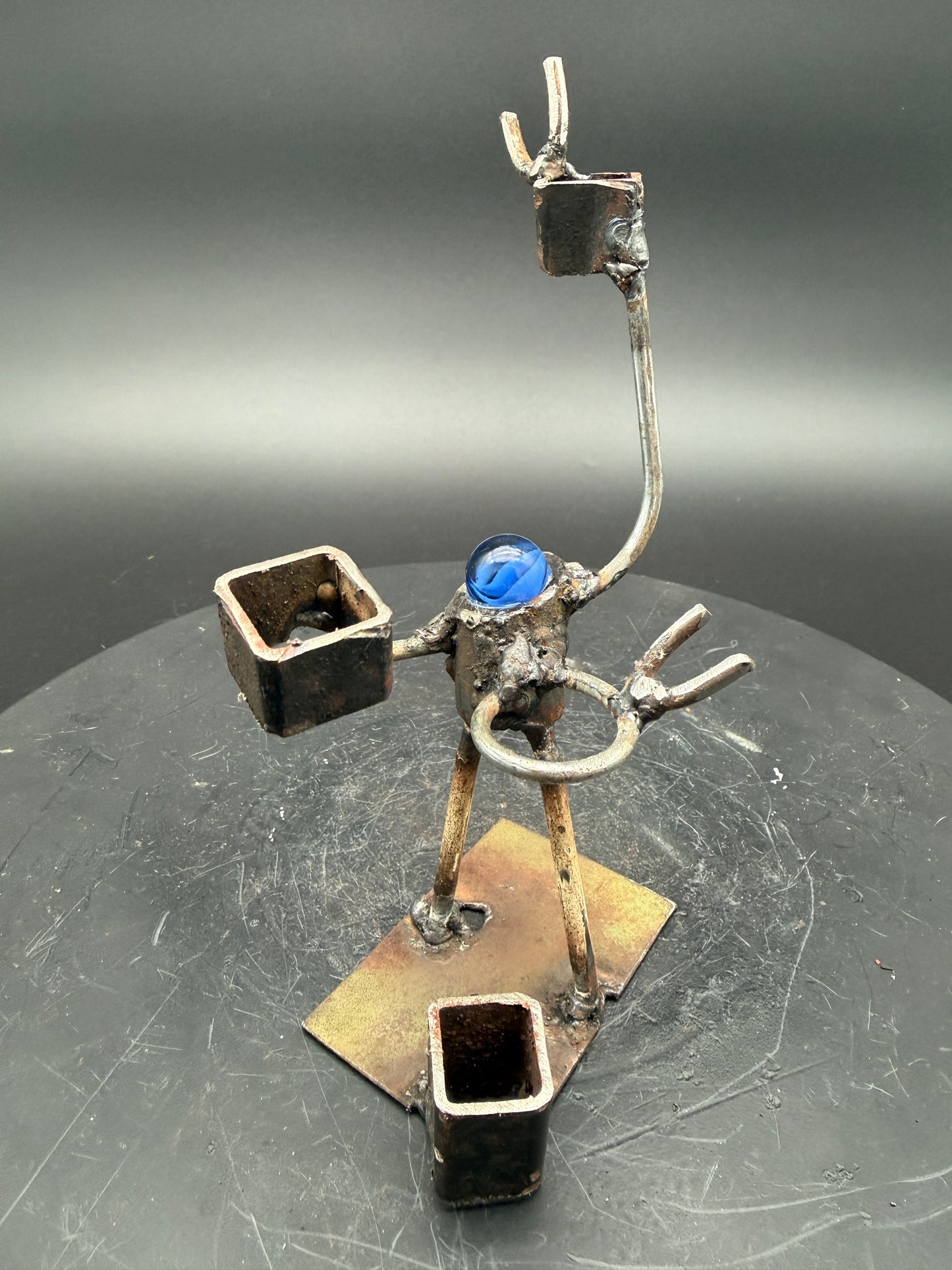 Helper Bot #223 reclaimed metal original art object holder and desk companion by Bobby Anderson, RVA246, art gift idea