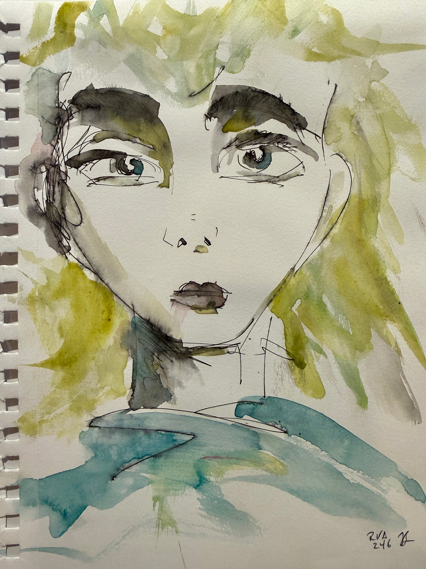Dinner Guest 230614 - Original Watercolor