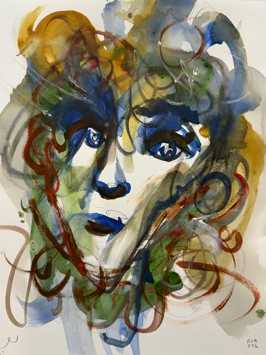 Dinner Guest 231128 original watercolor and ink artwork by Bobby Anderson, RVA246