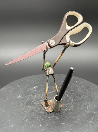 Helper Bot #73 reclaimed metal original art object holder and desk companion by Bobby Anderson, RVA246, real art gift