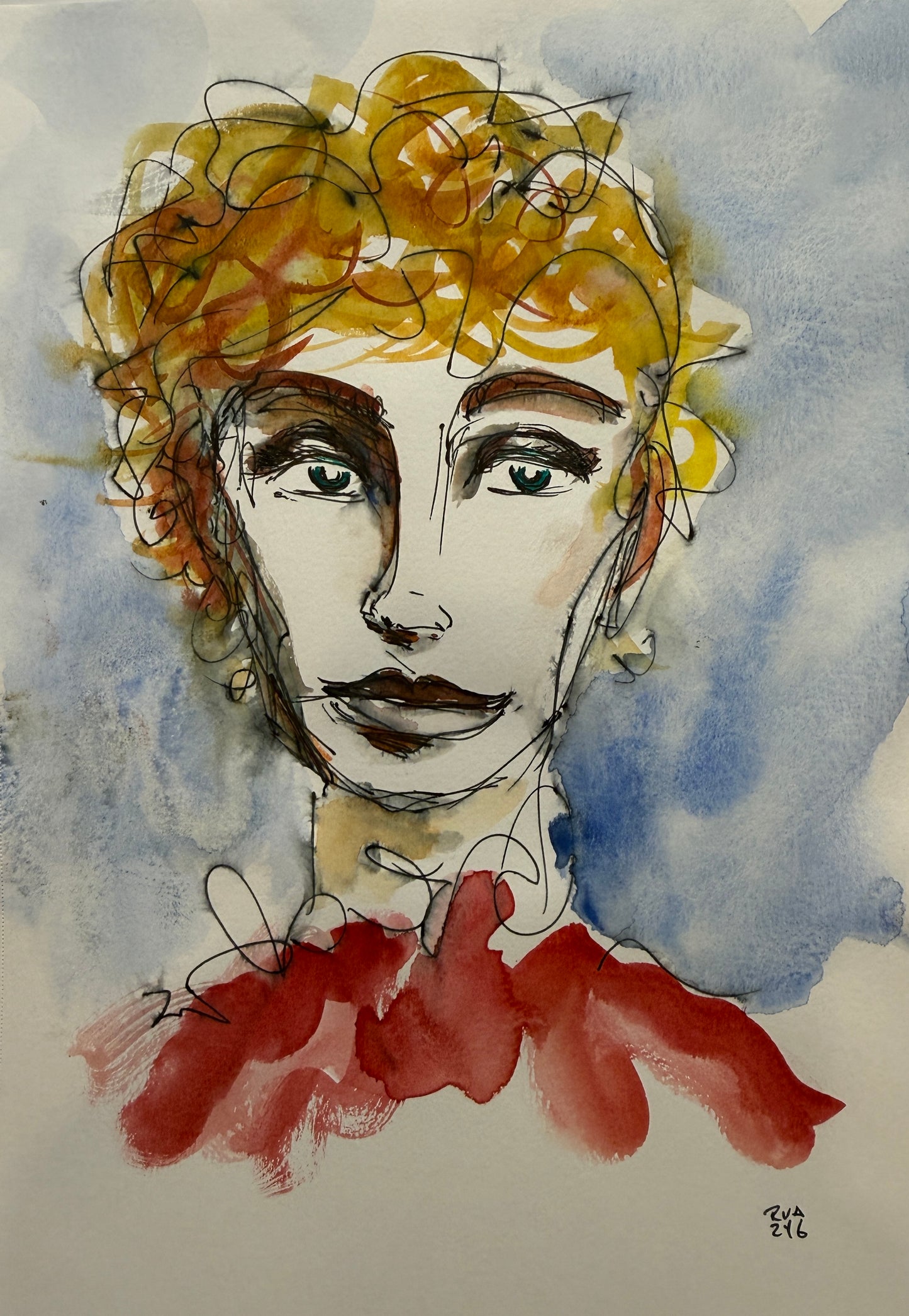 Dinner Guest 230925 - Original Watercolor