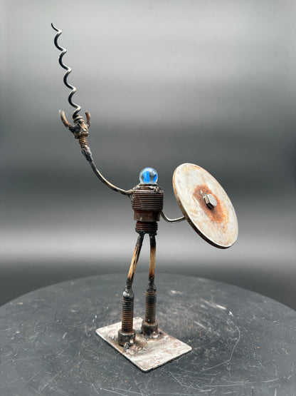 Helper Bot #260 reclaimed metal original art corkscrew and bar companion by Bobby Anderson, RVA246
