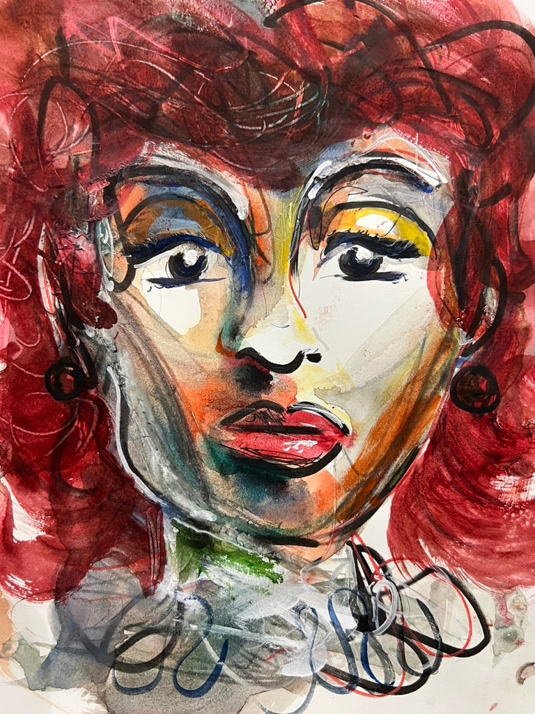 Dinner Guest 231122 original watercolor and ink artwork by Bobby Anderson, RVA246
