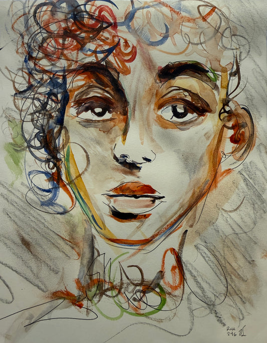 Dinner Guest 230821 original watercolor and ink artwork by Bobby Anderson, RVA246