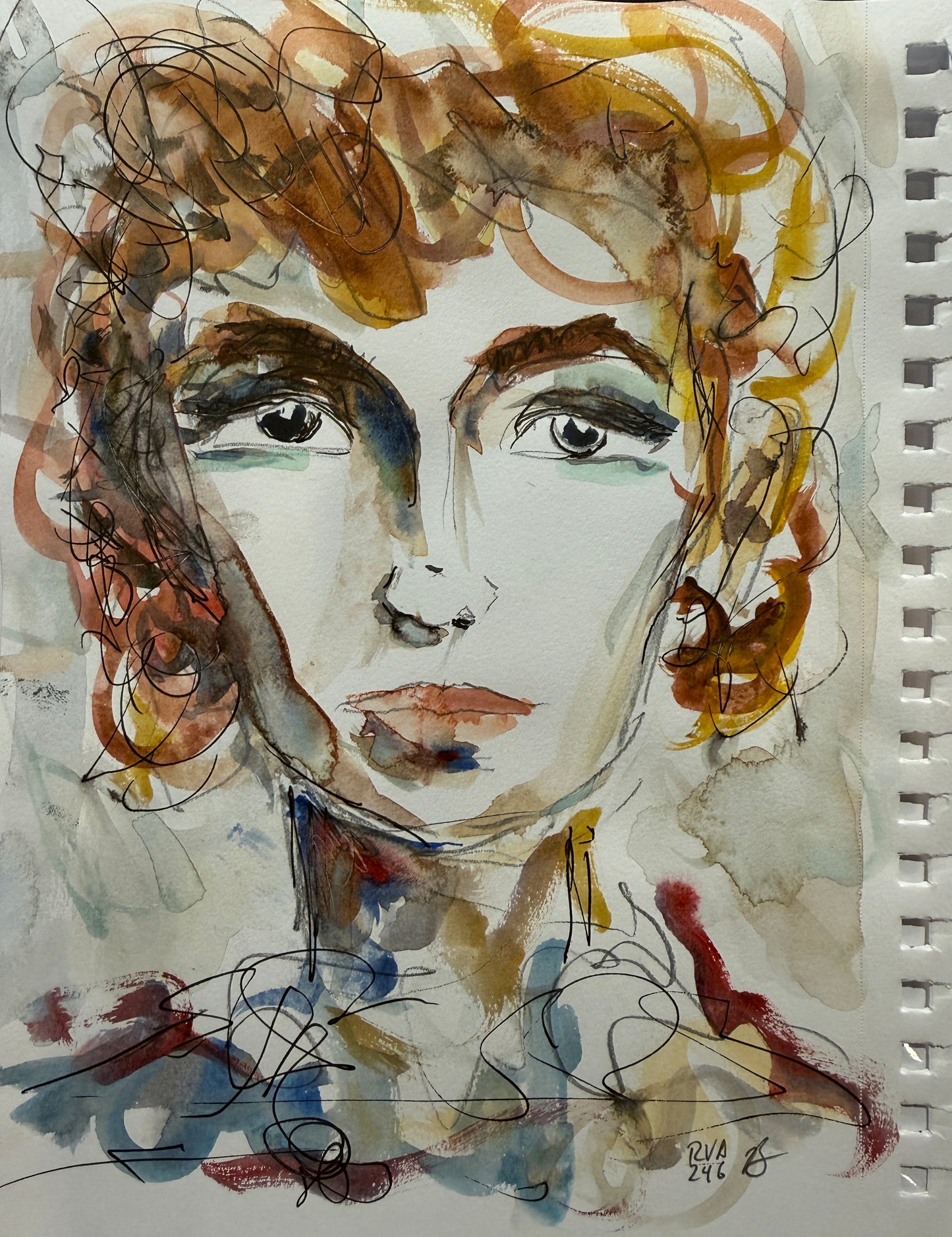 Dinner Guest 230808 - Original Watercolor