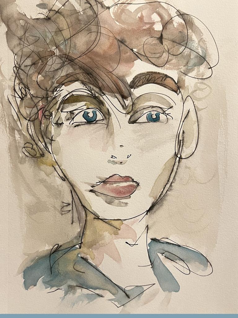 Dinner Guest 230505 original watercolor and ink artwork by Bobby Anderson, RVA246