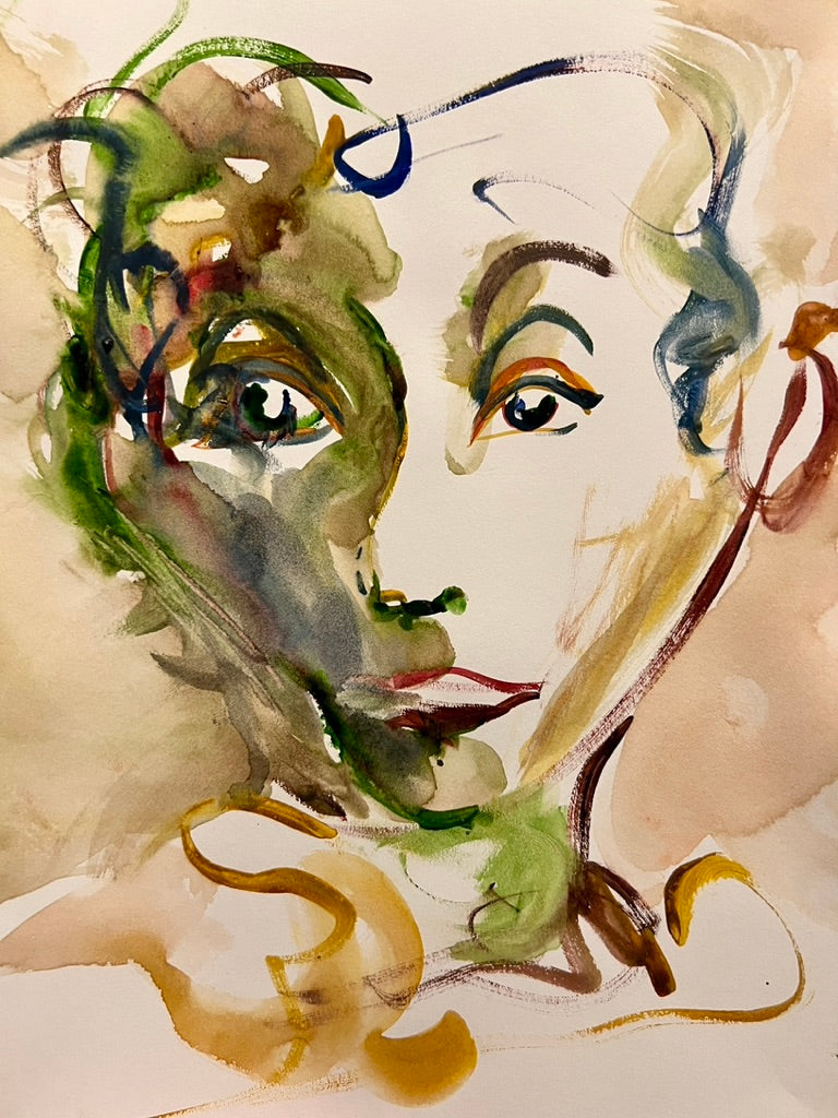 Dinner Guest 231126 original watercolor and ink artwork by Bobby Anderson, RVA246