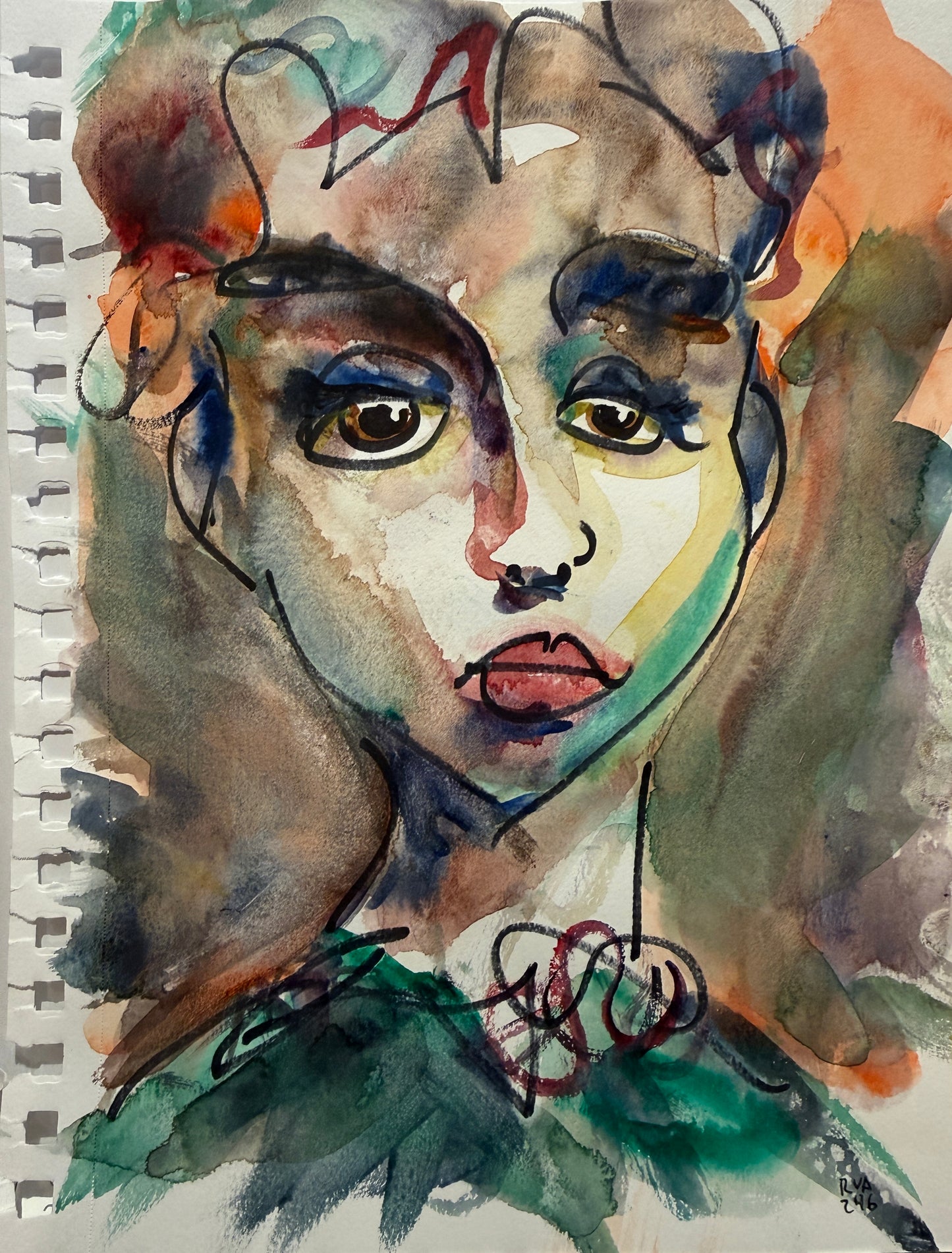 Dinner Guest 230928 - Original Watercolor