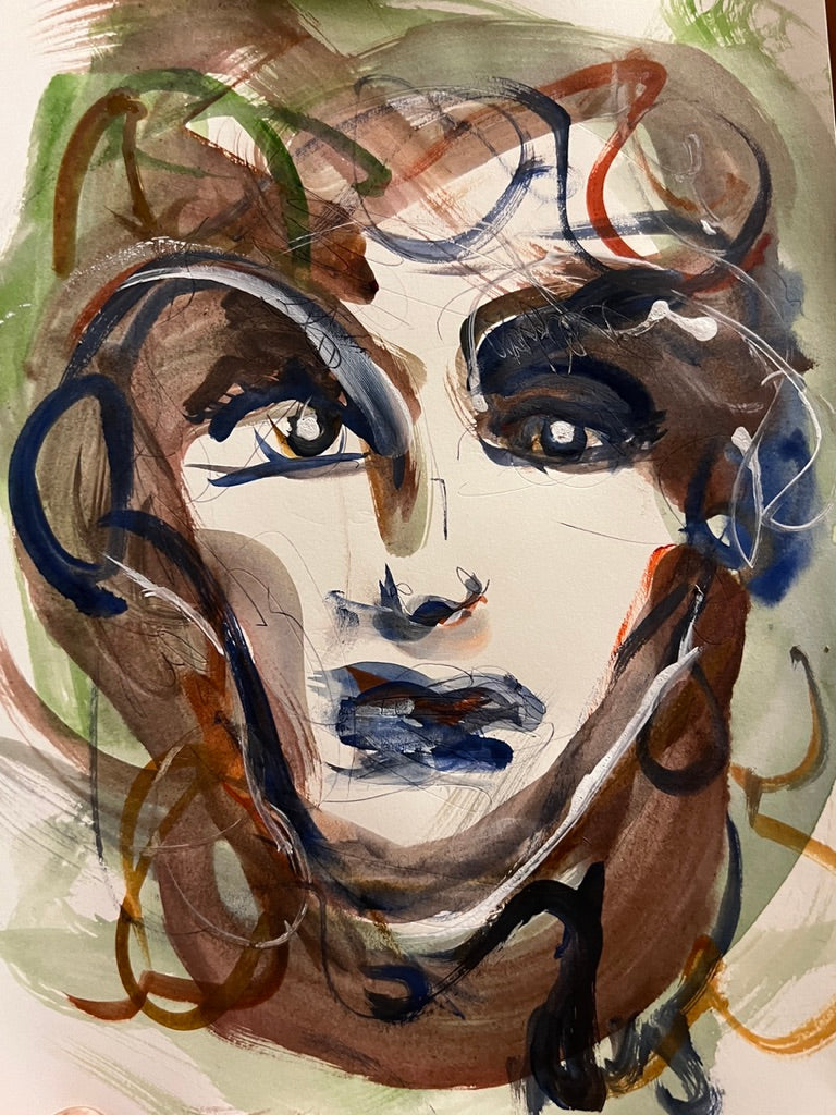 Dinner Guest 231129 original watercolor and ink artwork by Bobby Anderson, RVA246