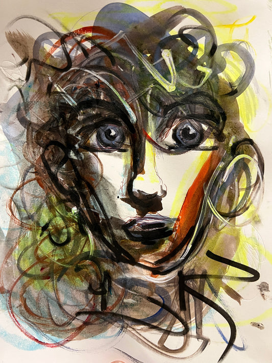 Dinner Guest 231130 original watercolor and ink artwork by Bobby Anderson, RVA246