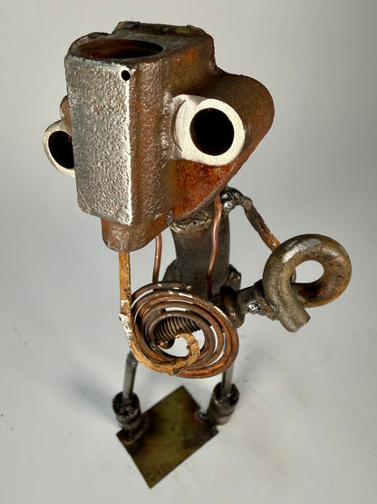 Guitar Slim - Reclaimed metal and found object details on The Memtones music sculpture by Bobby Anderson