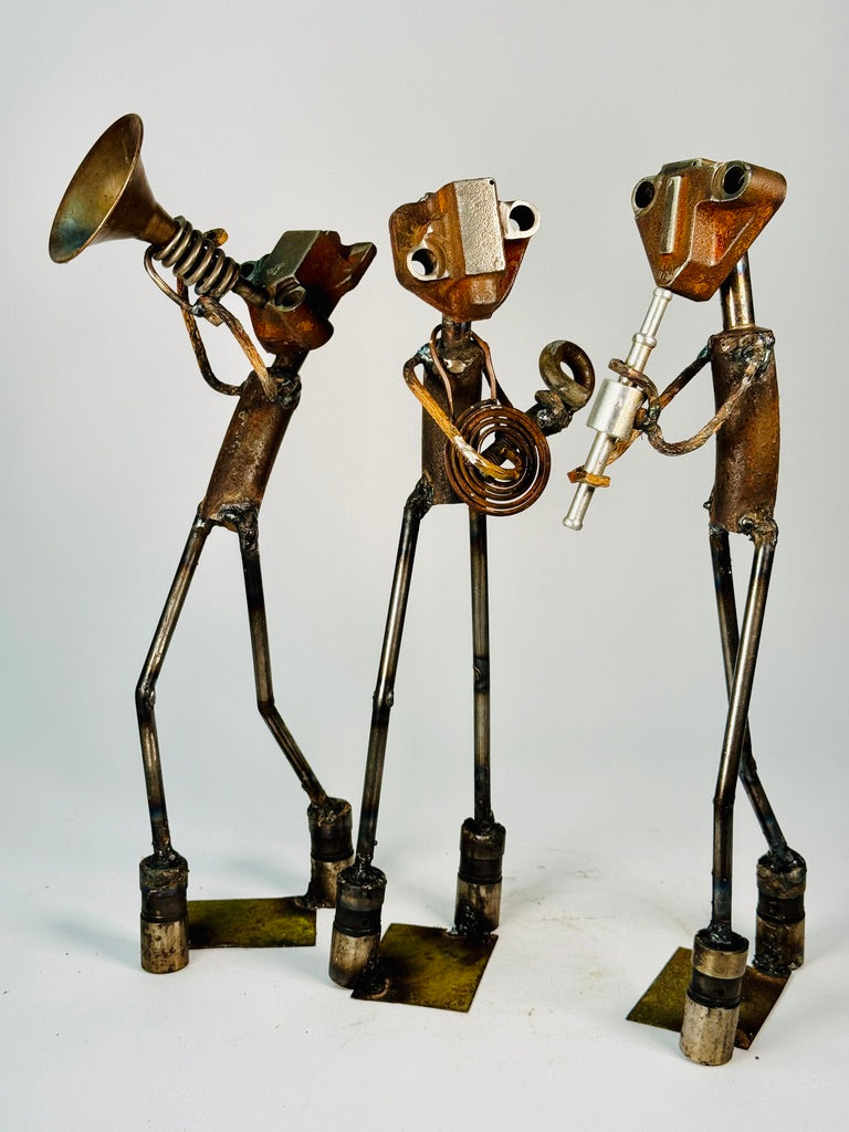 The Memtones reclaimed metal blues musician sculpture by Bobby Anderson, RVA246