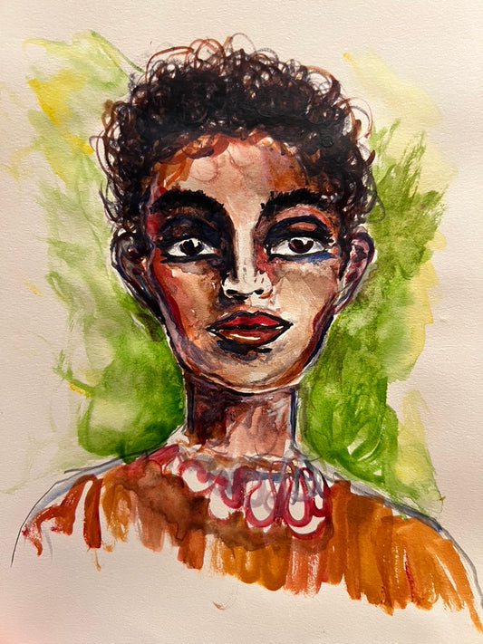 Dinner Guest 230820 original watercolor and ink artwork by Bobby Anderson, RVA246