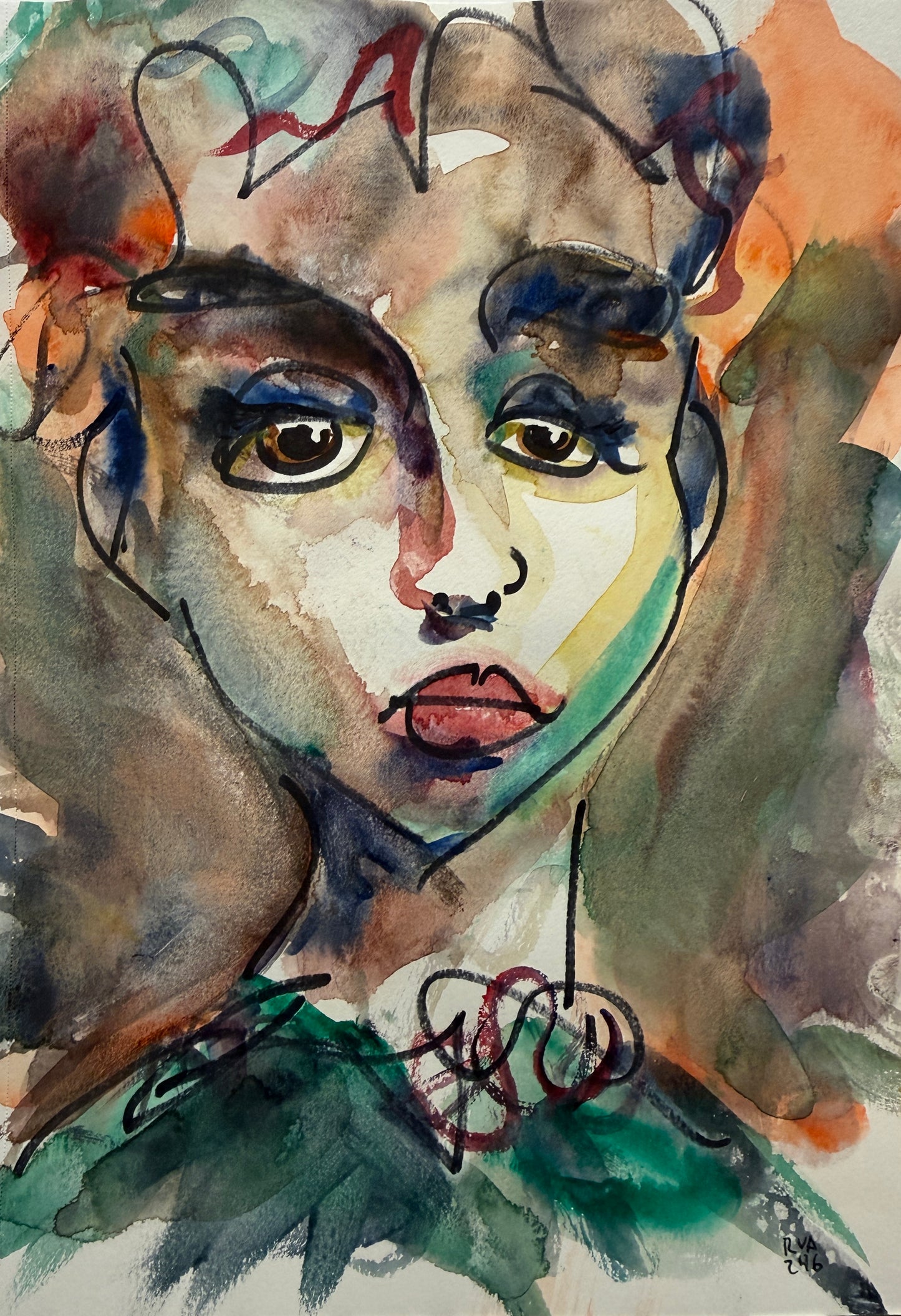 Dinner Guest 230928 - Original Watercolor