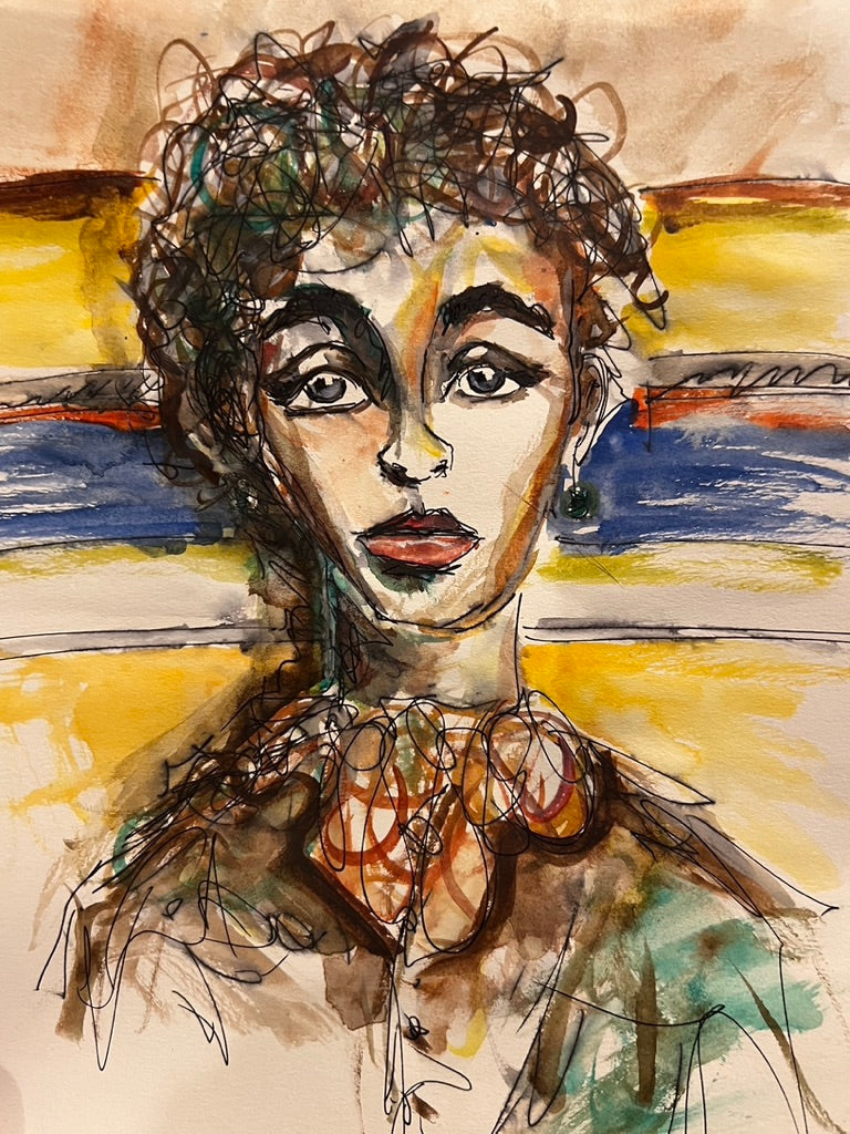 Dinner Guest 230826 - Original Watercolor