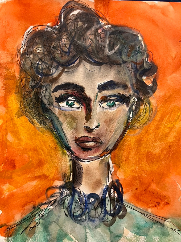 Dinner Guest 231022 - Original Watercolor