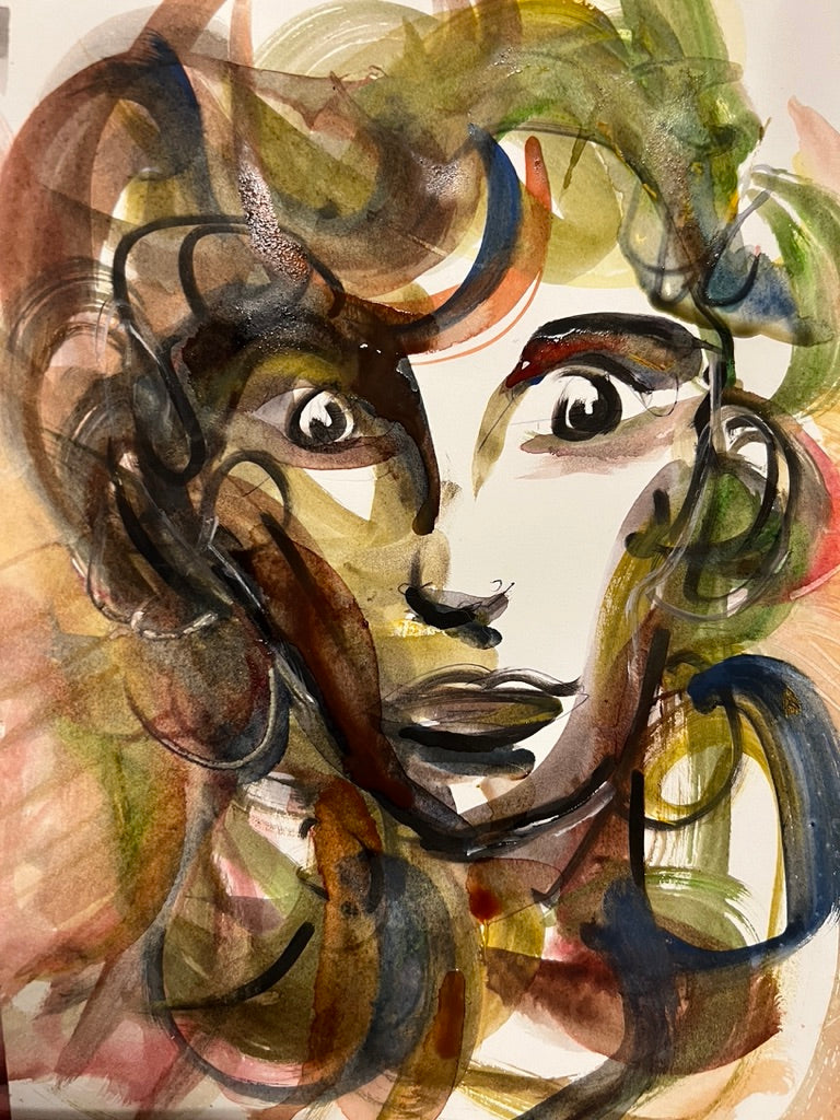 Dinner Guest 231201 original watercolor and ink artwork by Bobby Anderson, RVA246