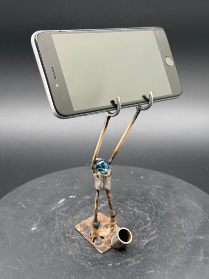 Helper Bot #54 Functional Art Sculpture, Reclaimed Metal Object Holder