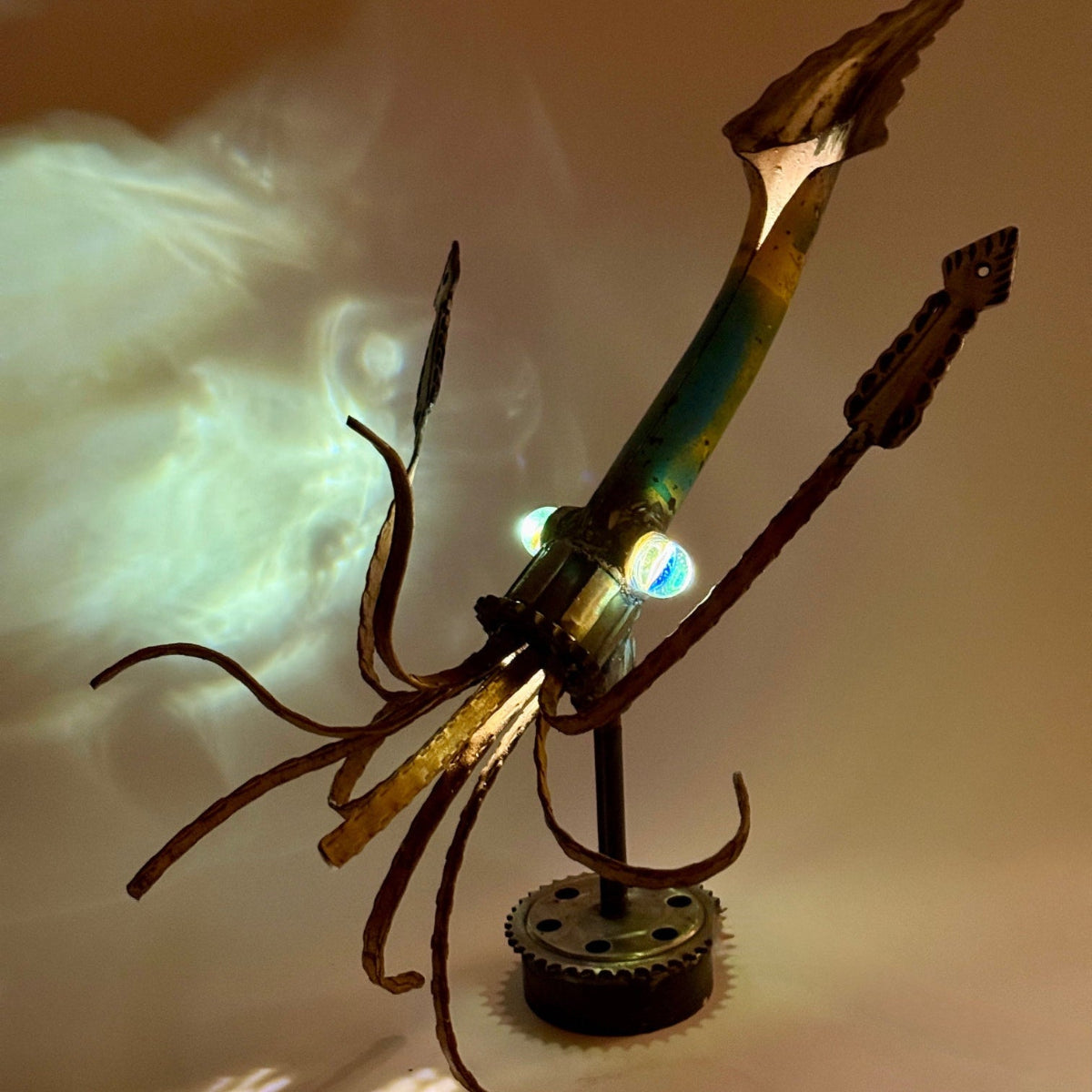 "Squid Lamp" by Memphis Artist Bobby Anderson, RVA246.com, Functional Art and Sculptural Lighting, Metal Art, Original Lamps. Texas Hold'em Tournament Trophy for Squidfest 2026, Park City, UT